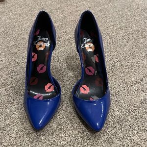 Juicy Couture exposed arch pattern patten royal blue high heel